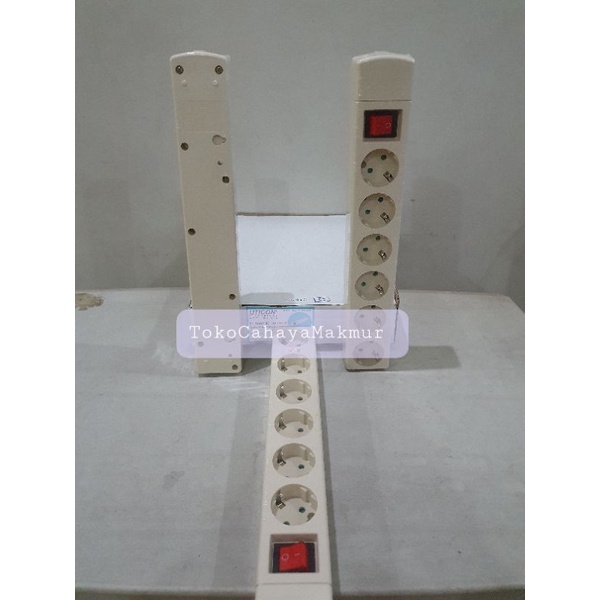 UTICON Stop Kontak Arde 6 Lubang + Saklar Lampu ST-1682NC / 6-Soket