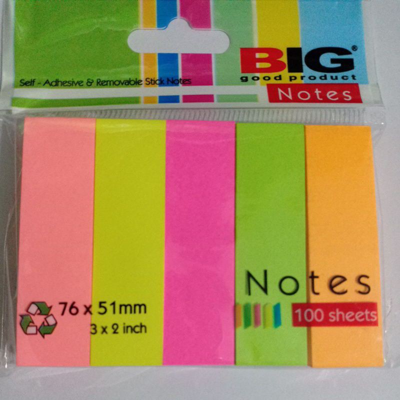 

Stick Notes BIG 5 warna / Penanda Buku