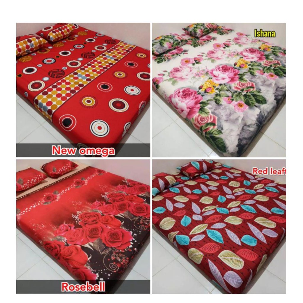 seprei homemade / sprei motif daun / seprai bunga / sprei murah