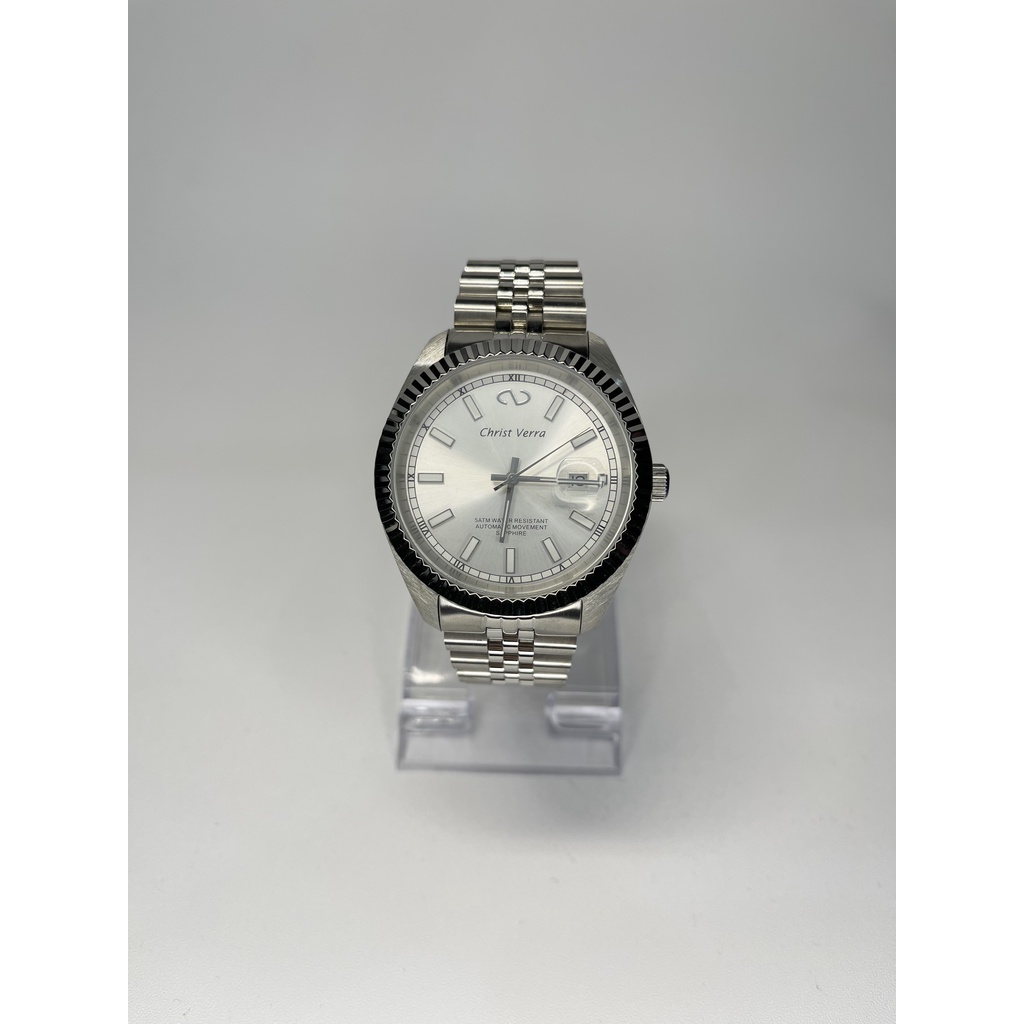 JAM TANGAN WANITA/PRIA CHRIST VERRA 72025-G ORIGINAL SILVER AUTOMATIC