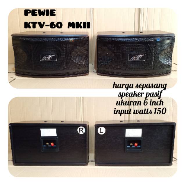 SPEAKER PASIF 6 INCH HARGA SEPASANG PEWIE KTV 06 MKII