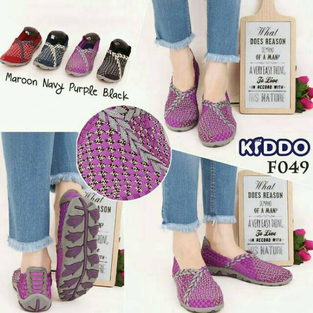 Sepatu Rajut KIDDO F049 Flat ORIGINAL