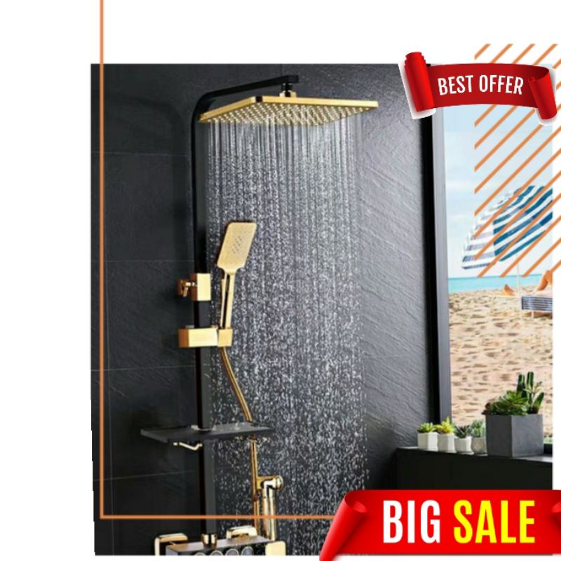 shower emas hitam kamar mandi shower hujan kepala