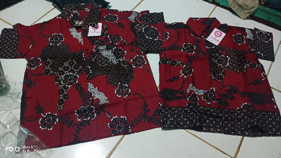 Couple Anak Dress Hem Batik
