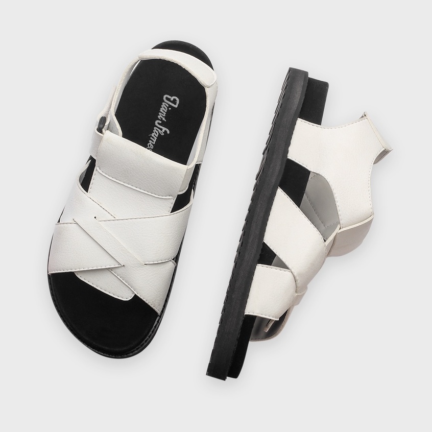 Caster White | Sendal Casual Putih Original Kasual Chunky Pria Cowok Sandal | FORIND x Giant Flames