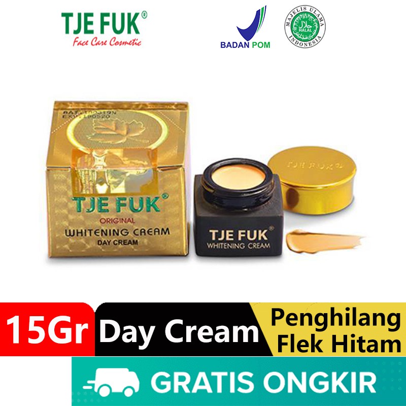 Tje Fuk Original Whitening Day Cream Pemutih Wajah Asli Krim Acnes Siang Serum Skincare BPOM 15Gr