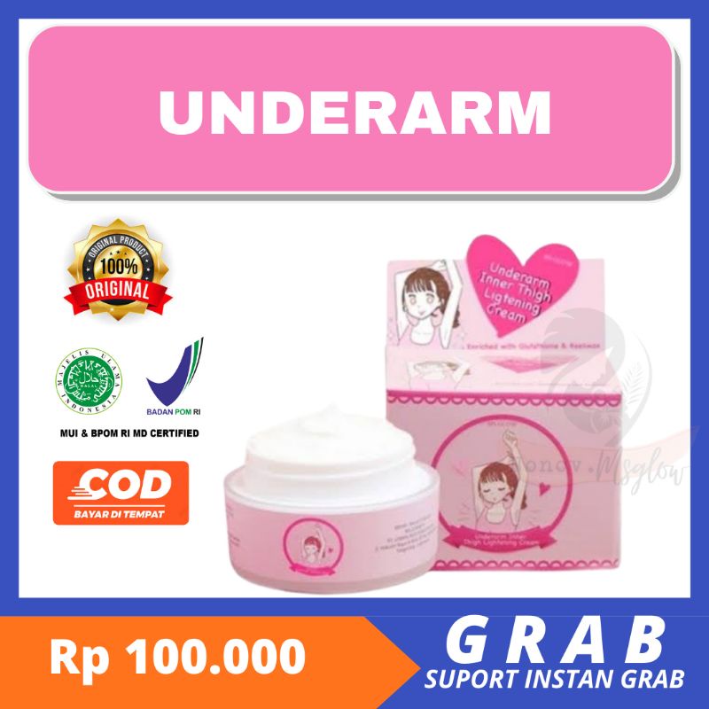 TERMURAH UNDERARM MS GLOW / PEMUTIH KETIAK DAN SELANGKANGAN HITAM  BY MSGLOW SKINCARE / KEMASAN / MS