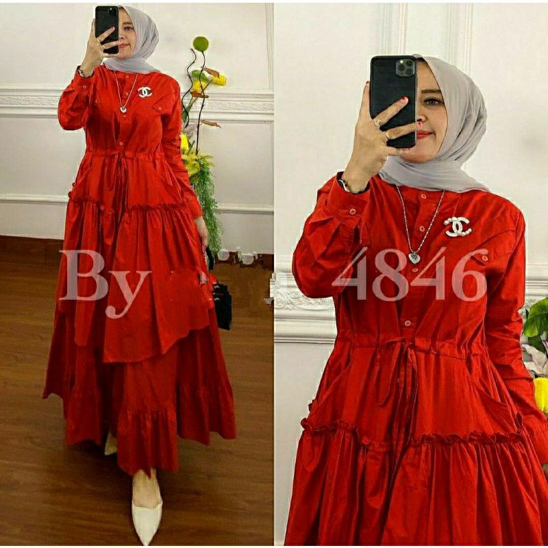 Flow Hanna Long Dress Wanita Muslim Fashion Ootd