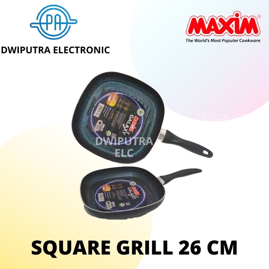 FRYPAN MAXIM GALAXY SQUARE GRILL 26 CM PANCI MASAK FRYPAN BENTUK KOTAK MAXIM TEFLON MAXIM GALAXY