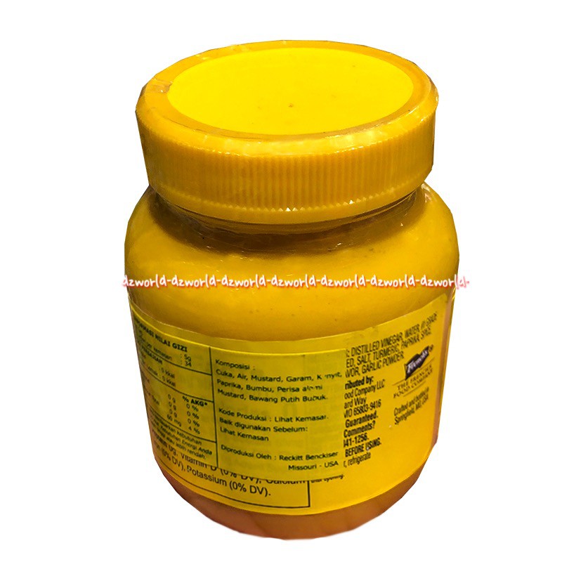 French's Classic Yellow Mustard Jar 170gr Krim Mustard Kuning Frenchs Klasik Saos Saus Mustards