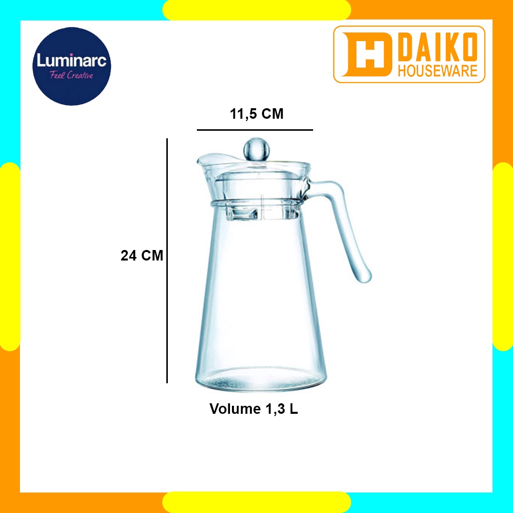 Teko Set Luminarc Kone &amp; Shetland 5 Pcs Drinkset - Jug &amp; Gelas Minum Set Original Luminarc