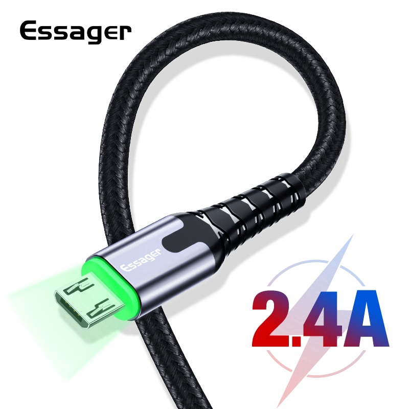 

Essager Micro USB LED Fast Charging Data Cable Micro USB Charger for Samsung Xiaomi Oppo Android Phone Kabel Data Handphone