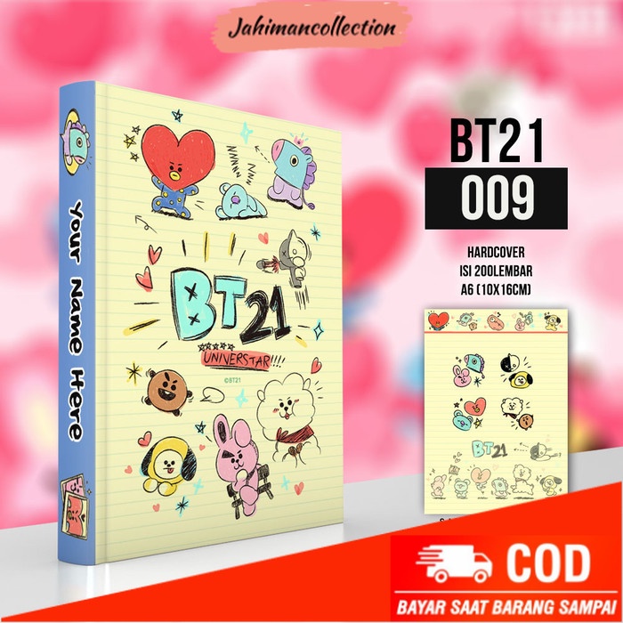 

✨ BISA COD ✨ Notebook BTS BT21 Tata Chimmy Shooky Cooky Mang Koya RJ - BT21-009