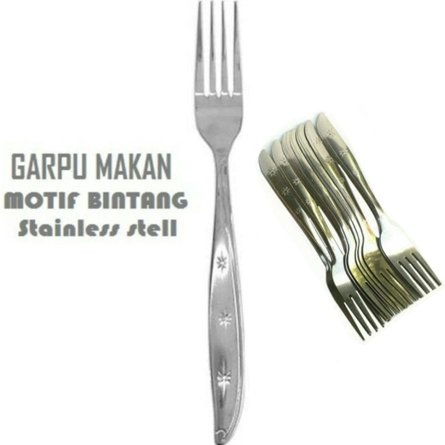 [BISA COD] PROMO Garpu Makan Isi 12 Pcs Stainless Tebal 878 28gr Murah Berkualitas Ekonomis