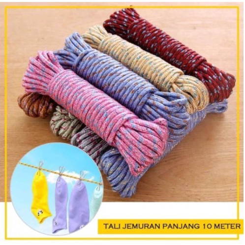 Tali Jemuran 10 Meter Nilon Tambang Jemuran Kemah Camping Kemah Ikat best quality