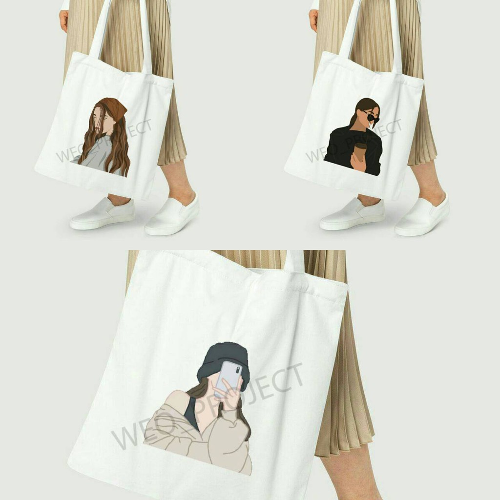 TOTE BAG KANVAS / TOTE BAG WANITA / TOTE BAG CEWE GAHUL