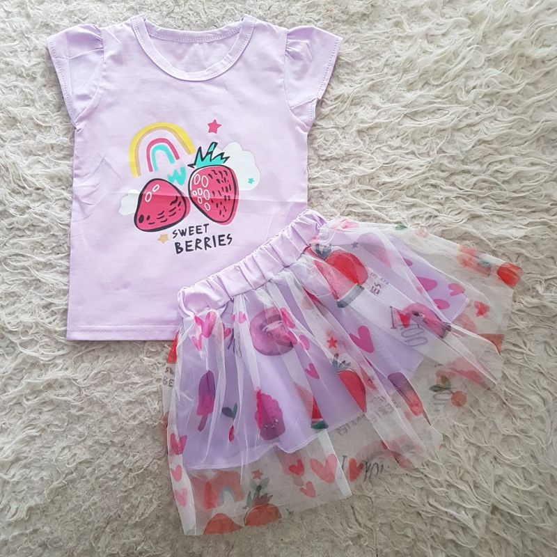 Baju Bayi Import Kaos skirt set