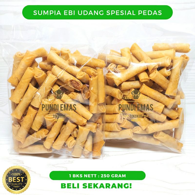 Sumpia Abon Ebi / Sumpia Udang / Sumpia Pedas / Spring Roll Chilli / Cemilan Kiloan 250 Gram