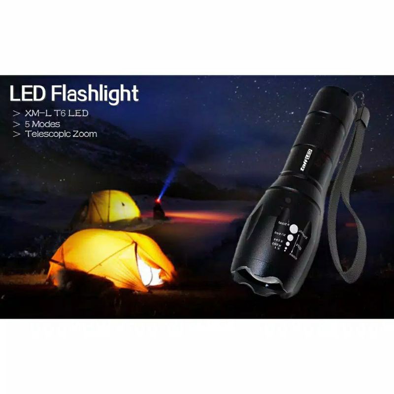 Senter LED Cree E17 XM-L T6 Police SWAT TaffLED by Taffware Lampu Camping