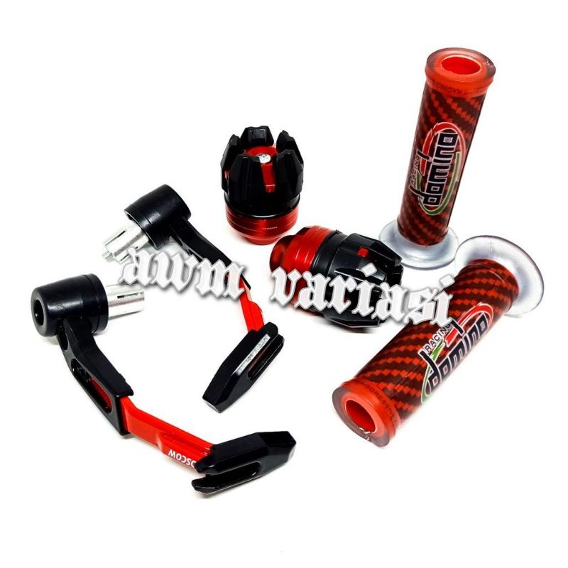 Paket 3in1 Proguard Robot + Handgrip Domino Carbon + Jalu As Naga Universal Untuk Semua Jenis Motor