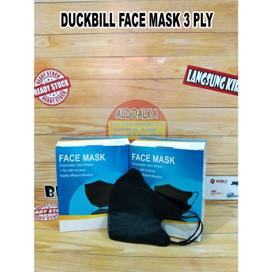 DUCKBILL Face Mask Masker Disposable Duckbill 3Ply With Earlop Isi 50