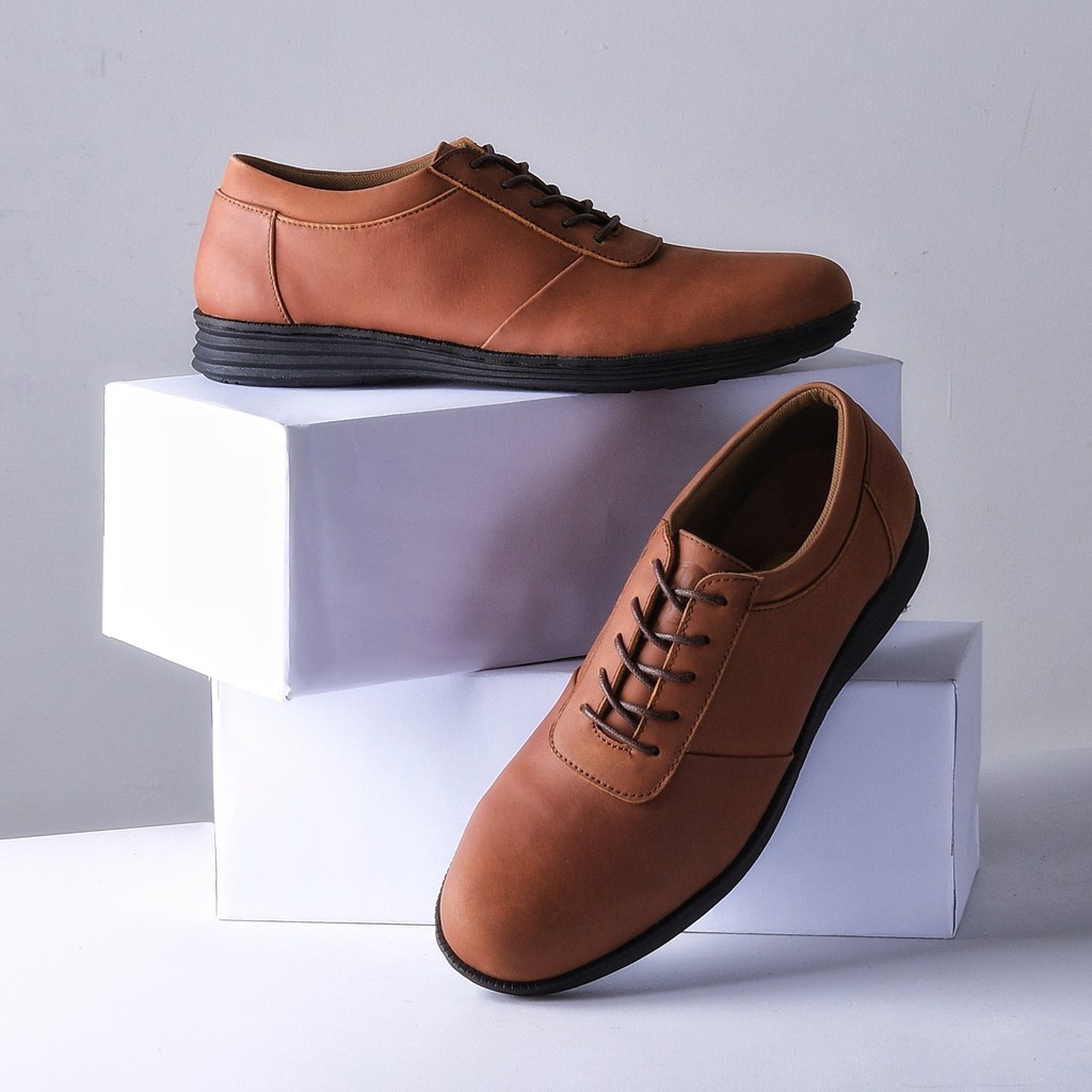 ACCENT CAMEL |FORIND x Reyl| Sepatu Kulit Asli Vintage Klasik Casual Pria Sport Original Footwear