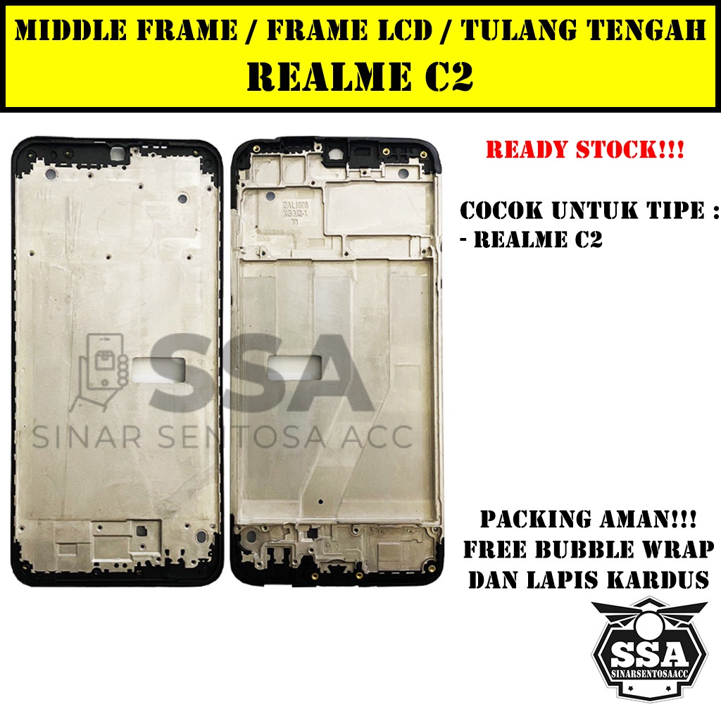 Tulang Tengah Middle Frame LCD Realme C2 Original 100% Tulang Casing Bezel Bezzel Bazel Handphone HP Ori Original Awet Murah RealmeC2