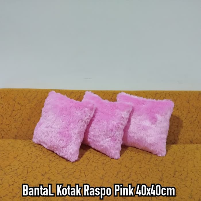 Set Bantal Sofa Ruang Tamu Kepala Jok Kursi Tidur Mobil Kotak pink muda h