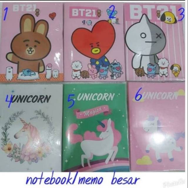 

Buku diary notebook unicorn / memo BTS Unicorn besar / buku catatan sampul mika lentur