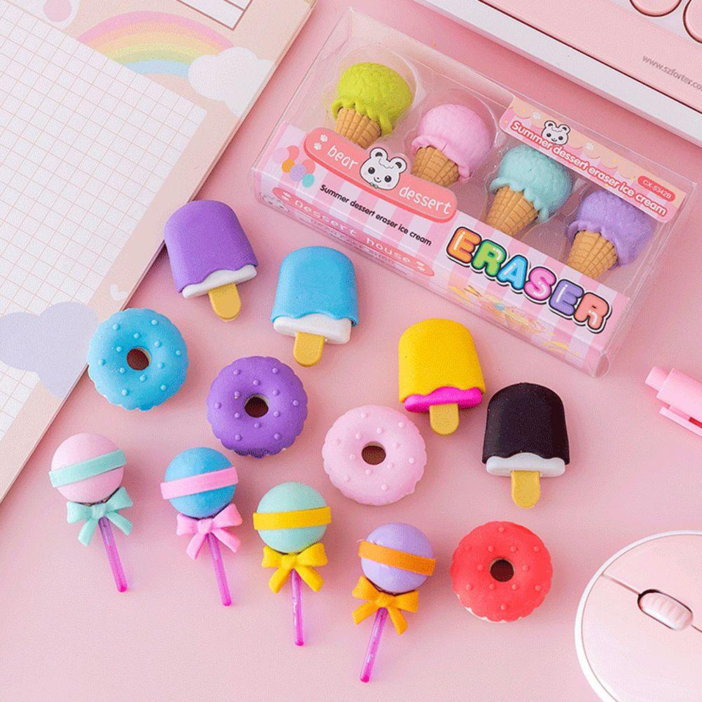 Pineapple 4pcs Eraser set Donat Baru Kartun Icecream