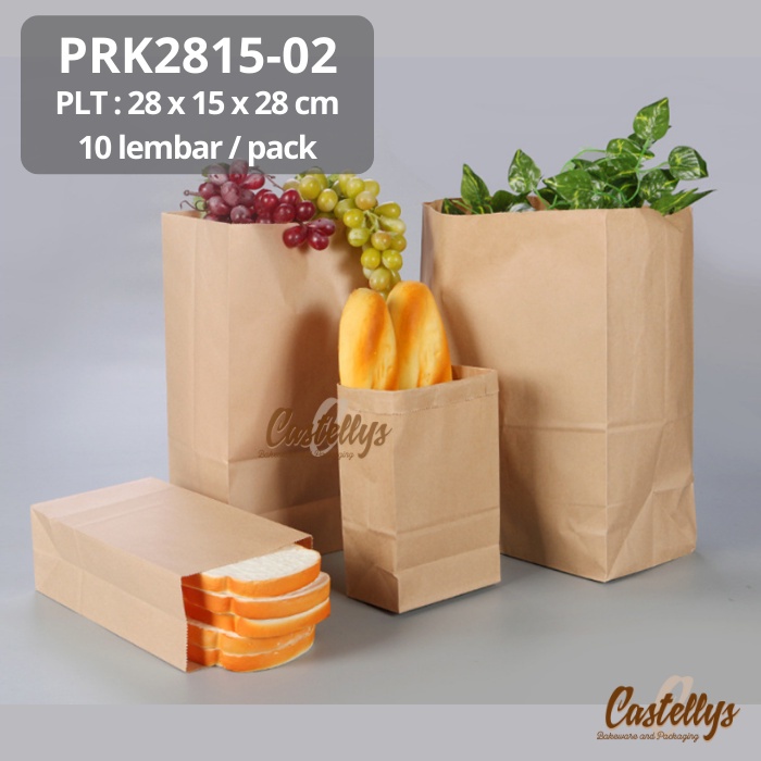Kantong Roti Kertas PRK2815-02 Paper Toast Bag Tawar Manis Croissant
