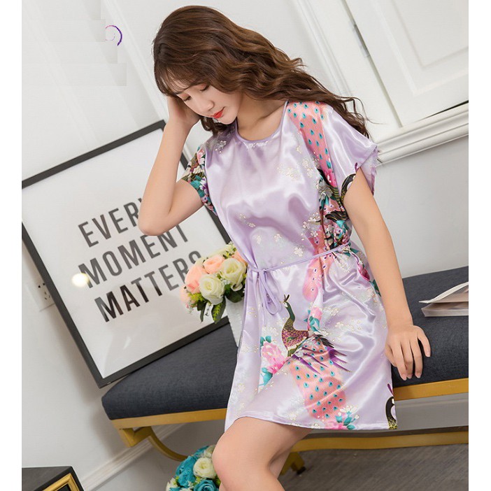 Baju Tidur Daster Satin Korea Fashion MERAK Wanita Peacock Babydoll Fashion Silk Sleepwear