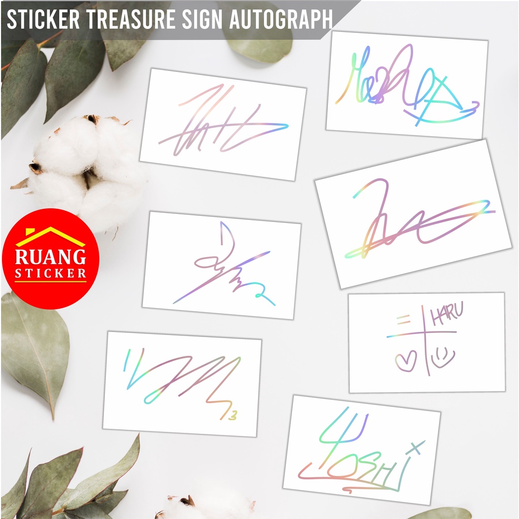 STIKER HOLOGRAM PELANGI MEMBER TREASURE SIGN AUTOGRAPH TANDATANGAN SEHARI JADI CUSTOM STICKER