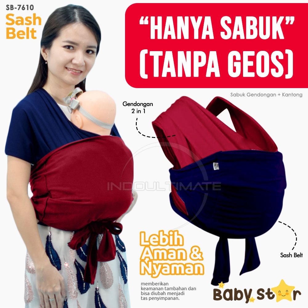 1Pcs Sabuk gendongan Bayi Sash Belt BABY STAR SB-7610 kain ikatan geos bayi Sashbelt Instant Baby Wrap