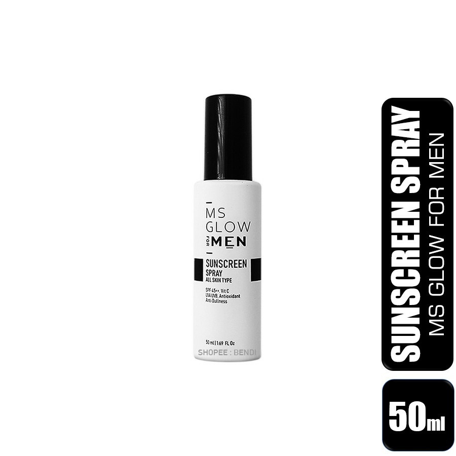 MS GLOW FOR MEN SUN SCREEN SPRAY / Sunscreen Semprot SPF 45++ Khusus Pria MSGLOW BPOM