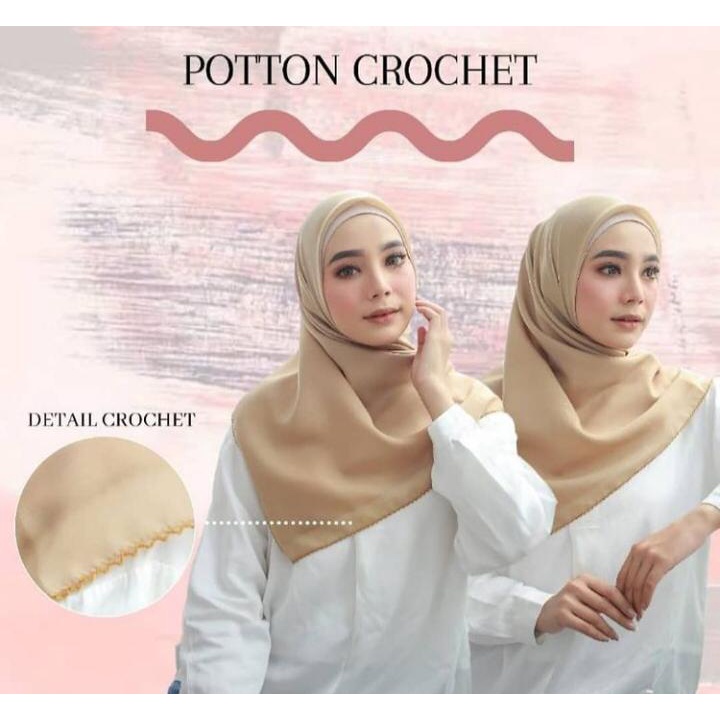 Agen Supplier Grosir Hijab Potton Crochet Hijab Segiempat Polos Jilbab Termurah