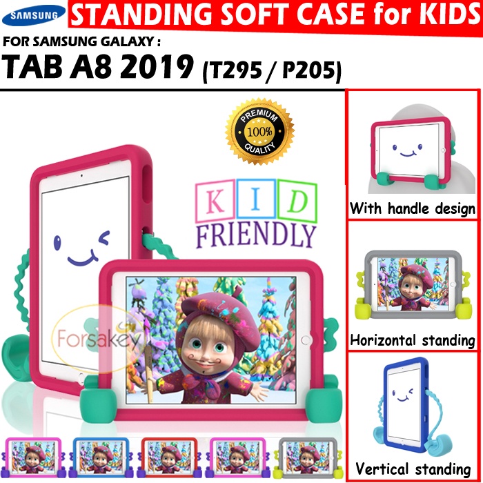 Samsung Galaxy Tab A8 A 8 Tablet 8.0 Inch 2019 SM T295 P205 S Pen KID KIDS Standing Case Casing Cover Sarung Kesing Anak Lucu Aman