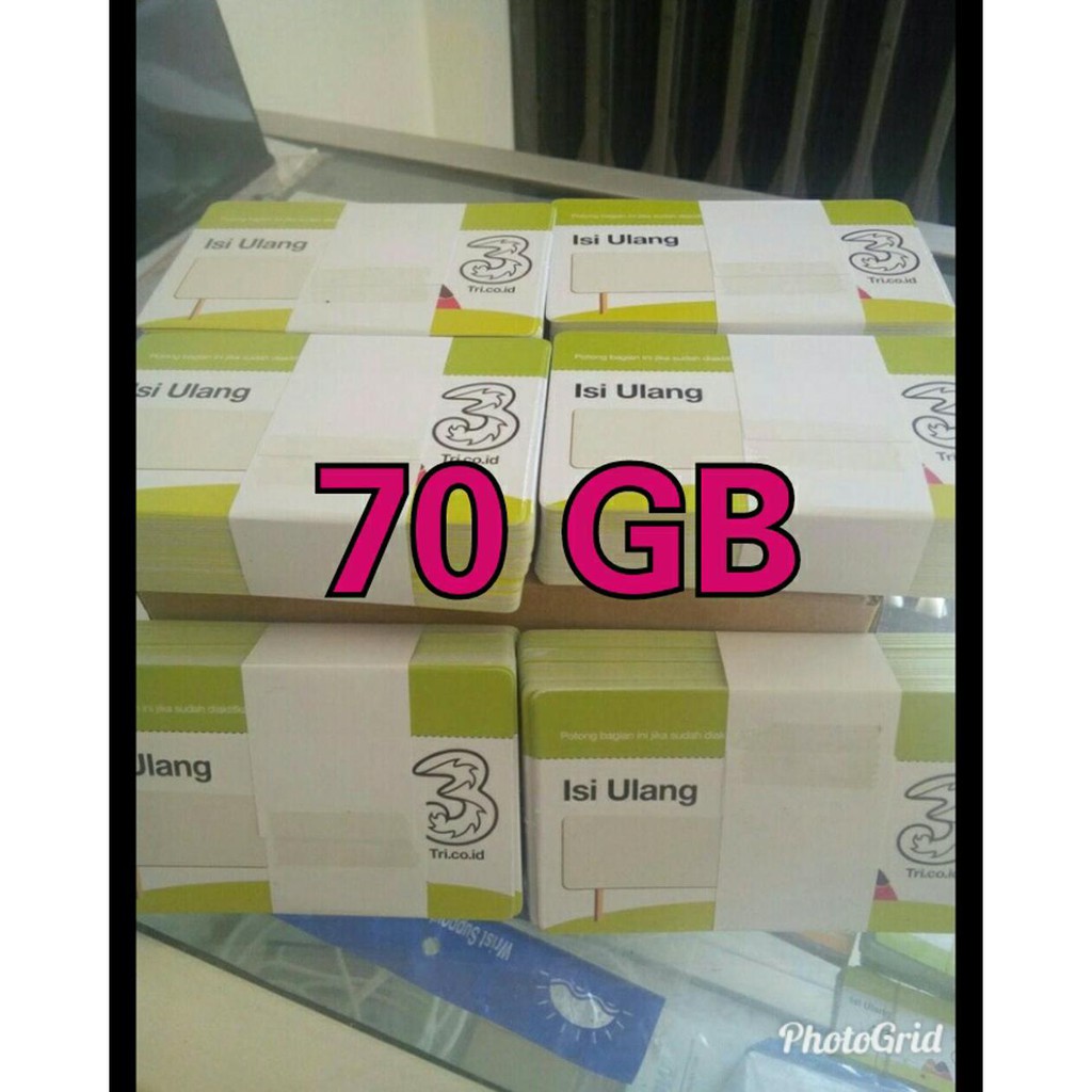 STOK Kuota Tri three Cinta10 Total Kuota 70 GB terlaris