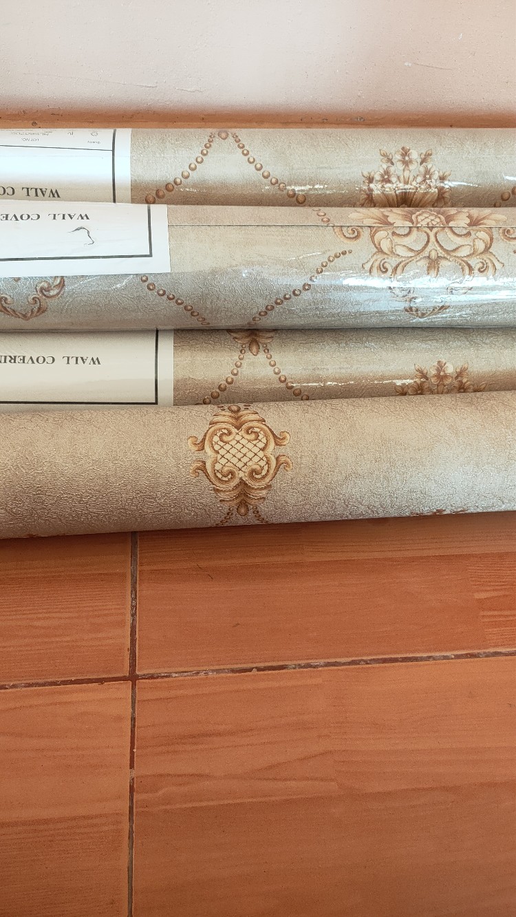Wallpaper Dinding Klasik Ornamen Gold Simple Mewah Lux
