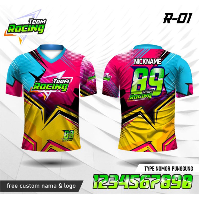 jersey Racing kaos Motor race Fullprint kaos