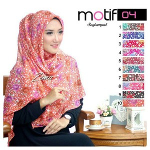 SEGI4 SQUARE / HIJAB POLKA BUNGA / KERUDUNG MOTIF UMAMA / HIJAB PARIS