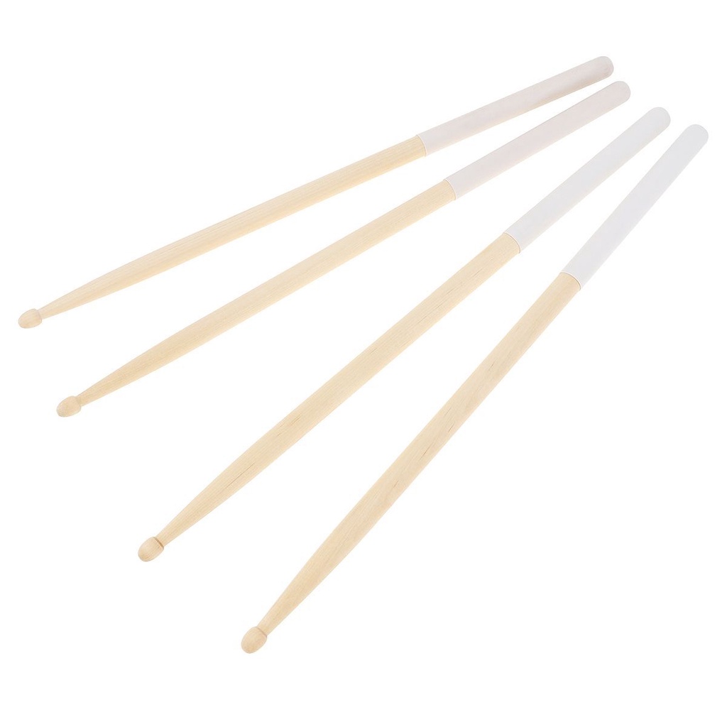 1 Pasang Stik Drum Kayu Maple 5A / 7A 2 Ukuran Dengan Gagang Karet Anti slip