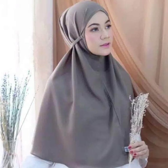 Bergo maryam polos tali non pet bahan diamond