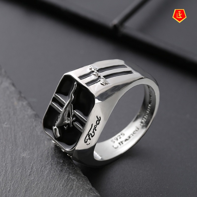 [Ready Stock]925 Silver Fashion Car Logo Ring for Men