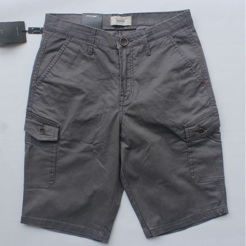 OXYGEN DENIM CARGO PENDEK DARK GREY - Celana Pendek Oxygen / Oxygen Katun Kargo Warna Abu Tua