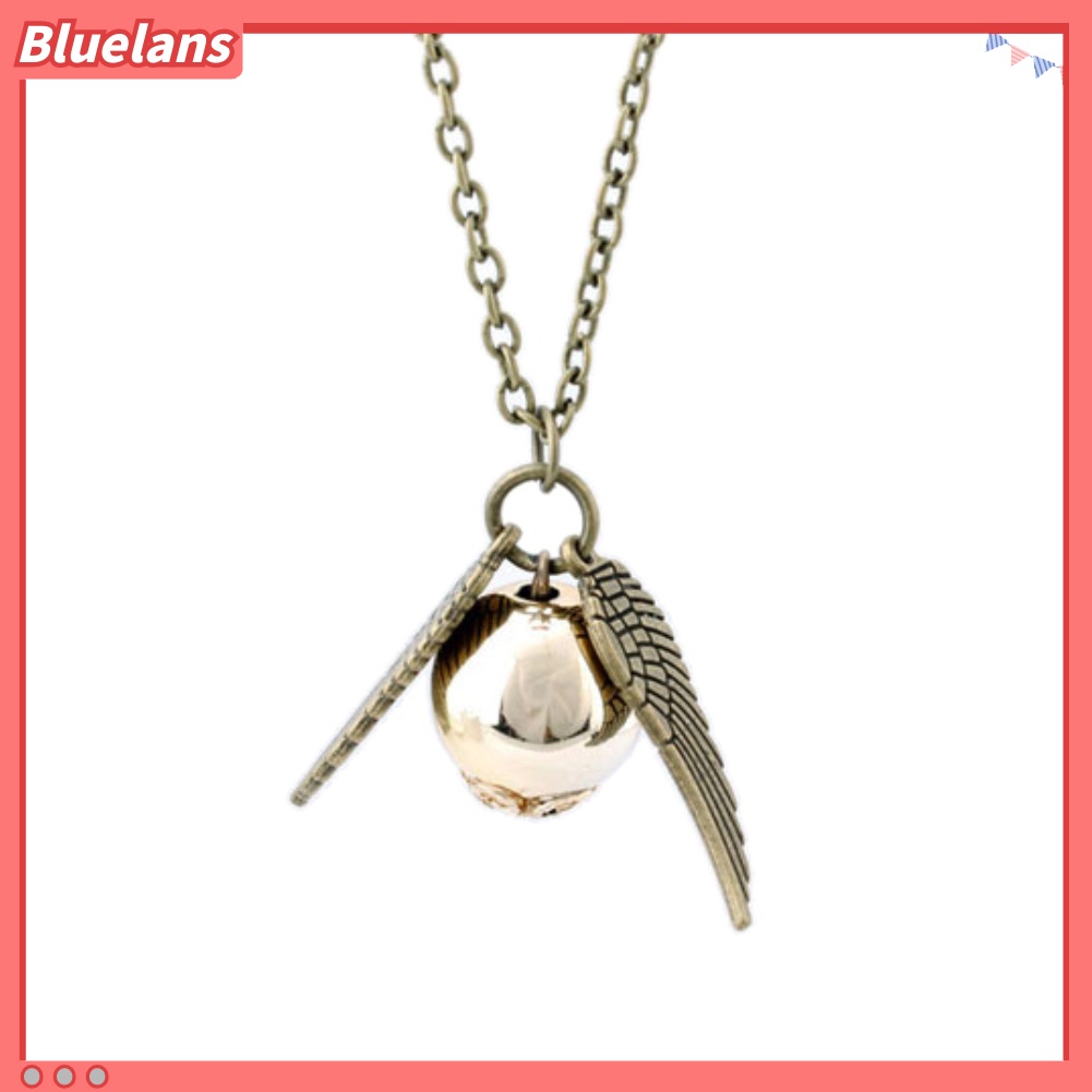 Bluelans Harry Potter and The Deathly Hallows Gold Snitch Pendant Necklace Unisex Jewelry