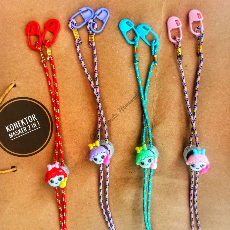 Strap Masker 2in1 / Konektor Masker 2in1 / strap masker anak perempuan / strap masker cantik