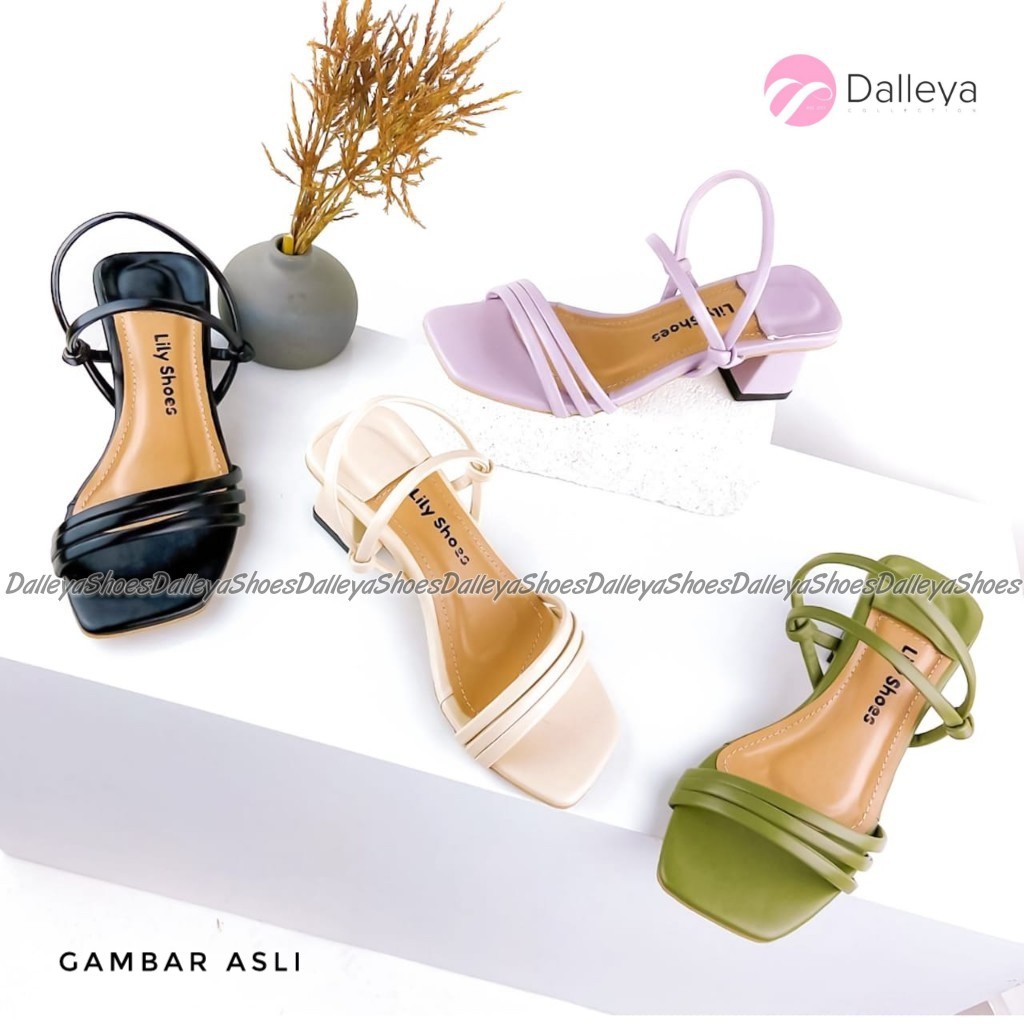 AGNES - Sandal wanita hak chunky real pict | Shopee Indonesia