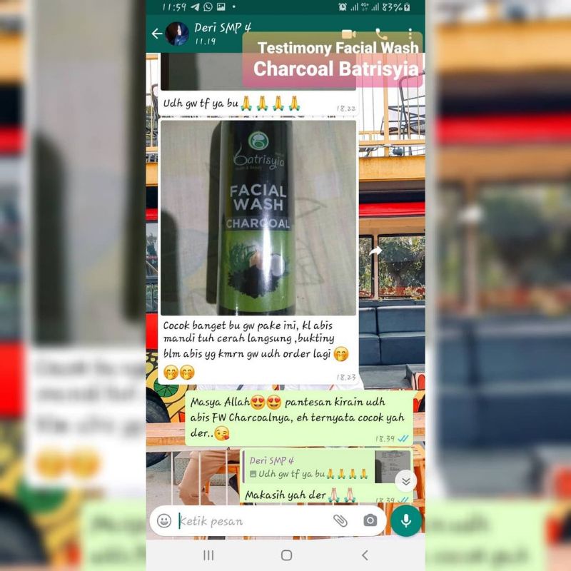 FACIAL WASH CHARCOAL BATRISYIA/ FACIAL WASH KOMEDO/PENGHILANG BEKAS LUKA NODA DI WAJAH
