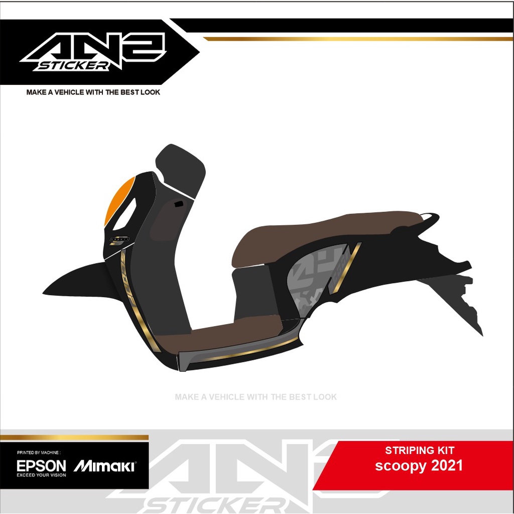STRIPING SCOOPY 2021 SPORTY LIST ORI STIKER VARIASI SCOOPY 2021 LIST ORI